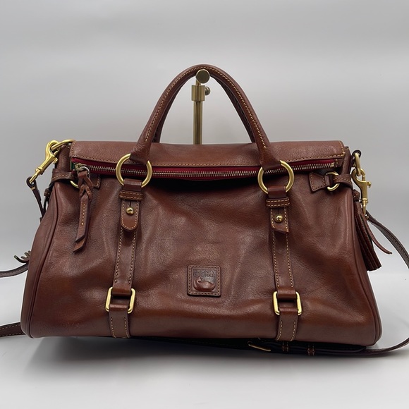Dooney & Bourke Handbags - DOONEY & BOURKE Florentine Large Satchel Chestnut Brown Serial #J3856550